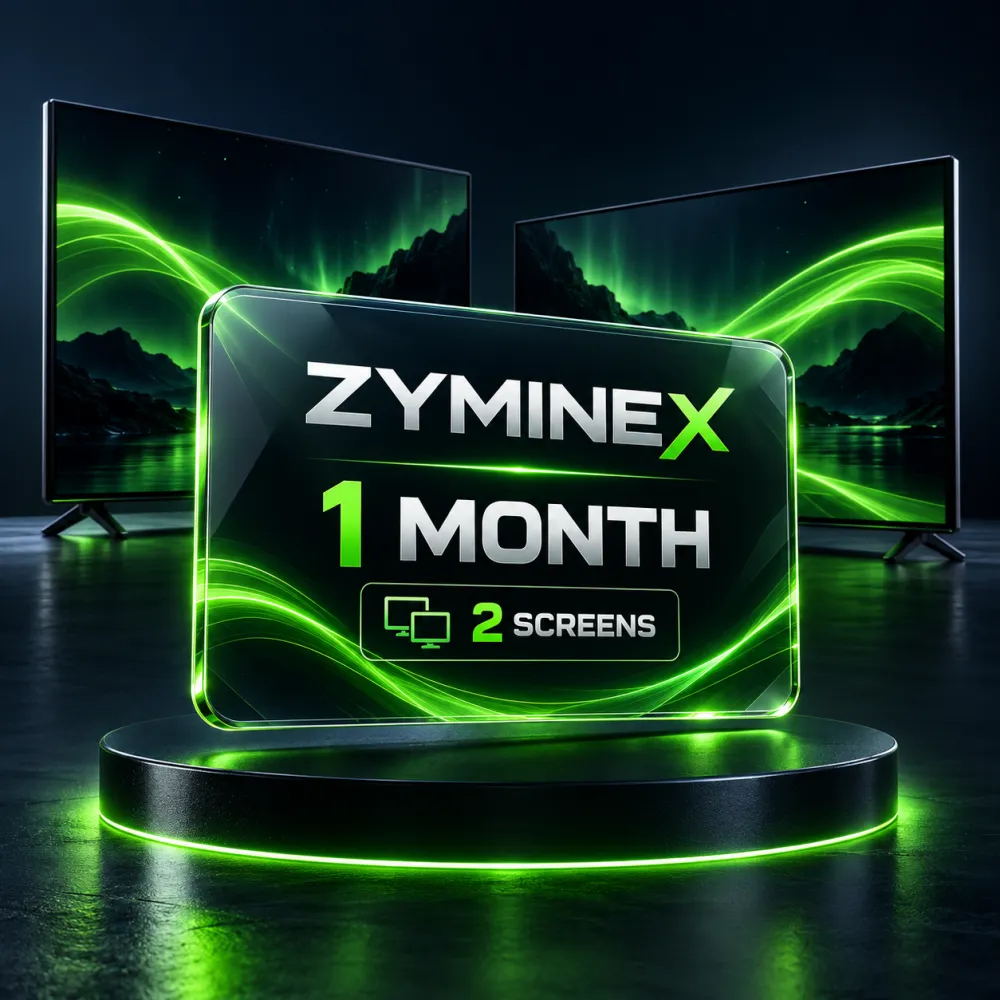 Zyminex IPTV Subscription 1 Month – 2 Screens