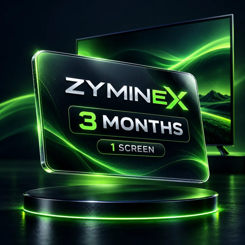 Zyminex IPTV Subscription 3 Months – 1 Screen