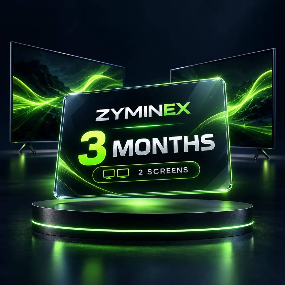 Zyminex IPTV Subscription 3 Months – 2 Screens