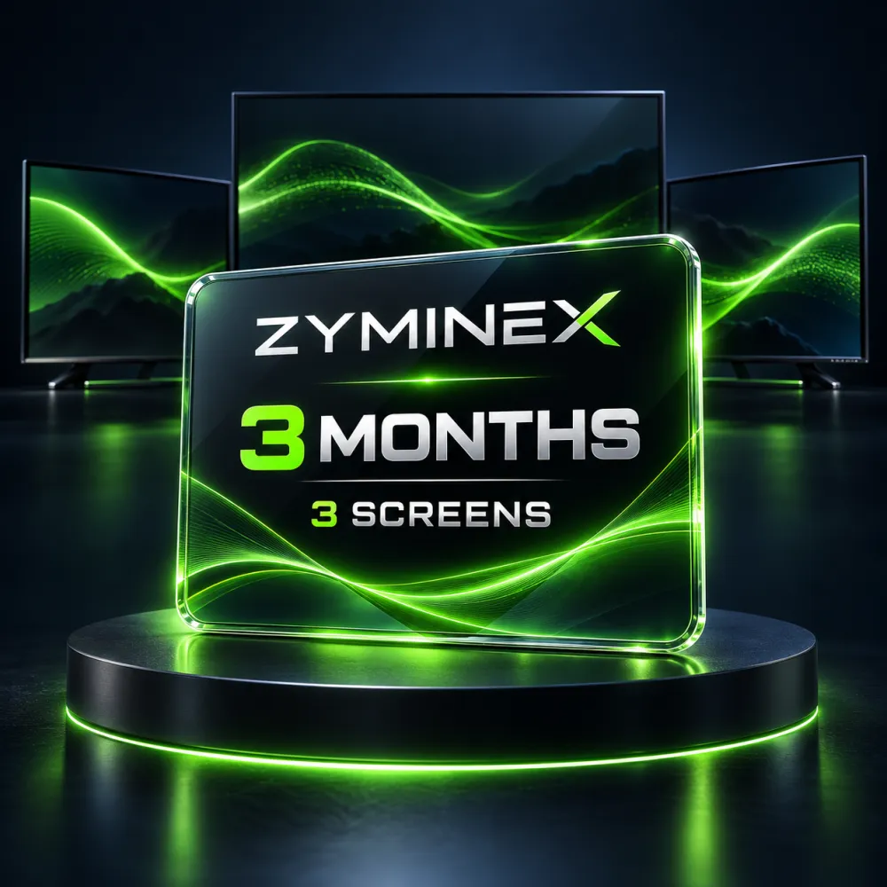 Zyminex IPTV Subscription 3 Months – 3 Screens